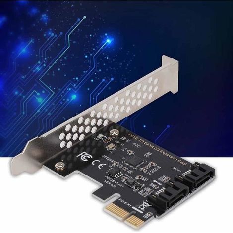 Adaptateur PCI-E cartes vers SATA 3.0 d’adaptateur d’extension SATA III 2 ports à 6 Gbit - s transmission -MEY (1/4)