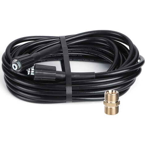 Tuyau d'extension de 10 m (32,8 pi) avec filetage femelle M22 et adaptateur mâle pour nettoyage haute pression (1/5)