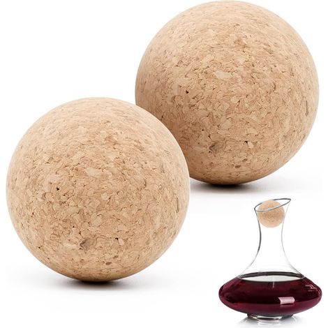 Tappi in legno in due pezzi per bottiglie di vino e birra. Tappo rotondo in legno per caraffa. Tappo in sughero a forma di sfera in legno per caraffa di vino. 6,1 cm (1/5)