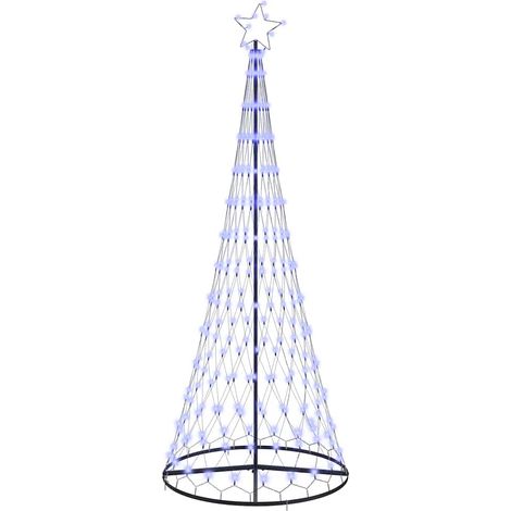 Árbol de Navidad LED con 295 LED con soporte Azul 250 cm Metal vidaXL