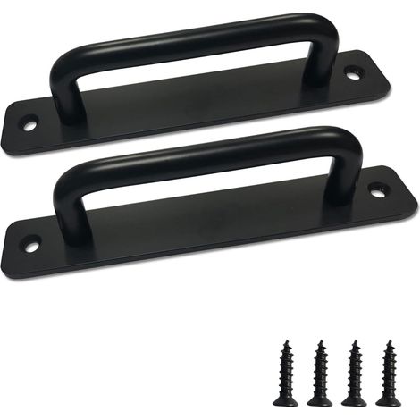 Lntyq Schwarze Türgriffe, Schiebetürgriff, Türknaufgriffe, dicke Aluminiumlegierung, für Schiebetüren, Schranktüren (schwarz) (1/5)