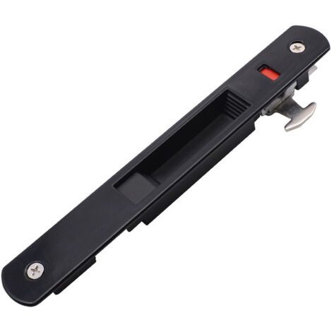 Verrou à crochet pour porte coulissante, verrou unilatéral en alliage d'aluminium, joint pour porte vitrée, verrou de fenêtre à crochet à 90 degrés, acier inoxydable noir (1/4)
