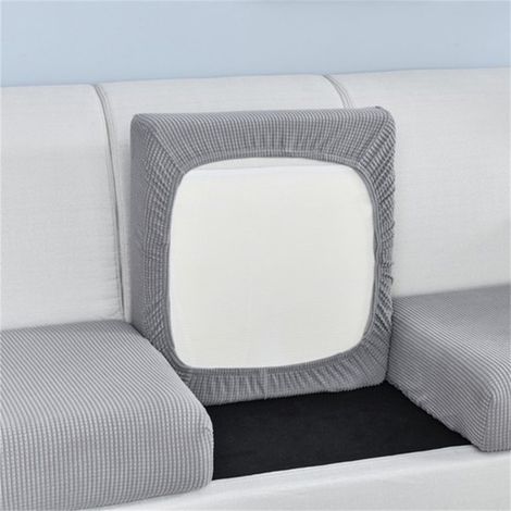 Housse De Coussin De Canapé - Velours Extensible - Protection Anti-Taches - Pour Canapé Fauteuil Banquette - Lot De 3 Pièces - Gris (1/2)