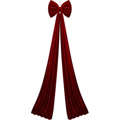 Ribbon Bow - Red Velvet Christmas Bow - 200 x 40 cm - Indoor Outdoor Holiday Decoration - Tree Topper Wreath Mantel Decor - 1 Piece (1/5)