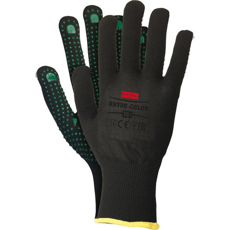Arbeitshandschuhe mit PVC Noppen schwarz 10