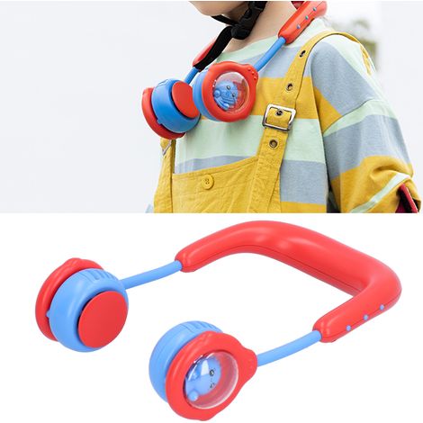 Kinder-Nackenventilator, tragbarer Mini-Elektroventilator, wiederaufladbar per USB, für Zuhause, Outdoor-Aktivitäten und Sport (rot) (1/5)