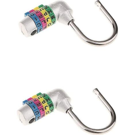 Lot de 2 cadenas à combinaison à 4 lettres - Argent (1/3)