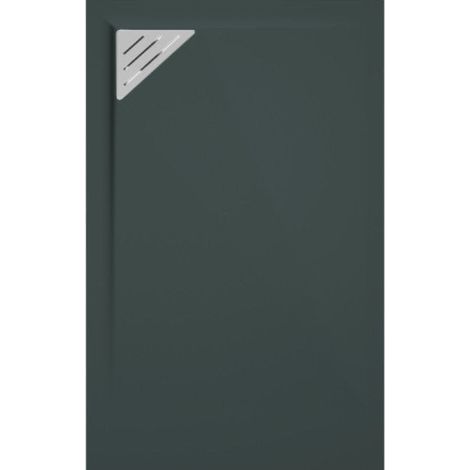Mineralguss-Duschwanne extra flach TRINITY in ANTHRAZIT 70x120 cm Ablauf linksbündig (1/5)