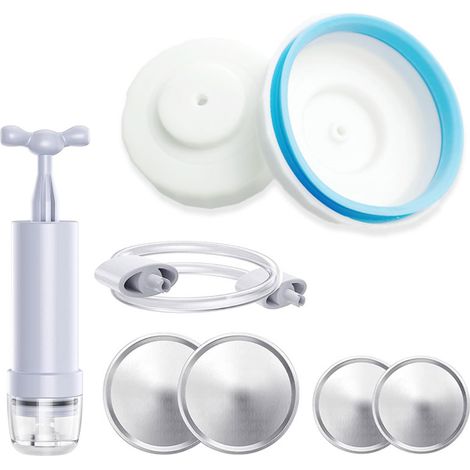 Kit de mise sous vide pour bocaux avec tuyau accessoire, compatible bocaux large et standard (1/5)