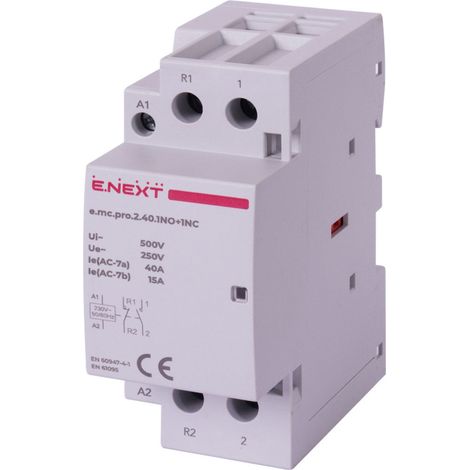 E.next p005226 Modulares Schütz PRO 2P 40A 1NO+1NC 230V AC