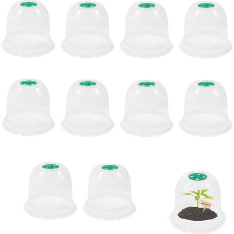 10 Pièces Cloche De Culture, Chapeaux De Plantes, Protection Pluie Et Gel, Ventilation Améliorée Pour Croissance Saine (1/4)