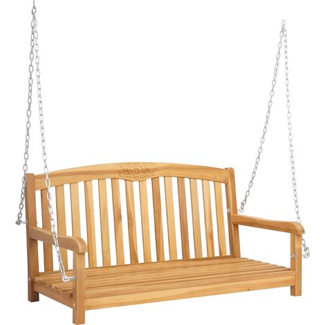 Schaukelbank Natur 114 x 61 x 61,5 cm Massivholz Teak vidaXL