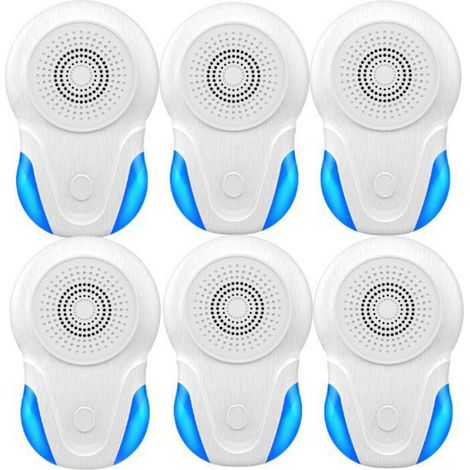 Lot de 6 répulsifs à ultrasons pour intérieur contre les insectes nuisibles, les cafards, les rongeurs, les souris, les punaises, les souris et les araignées. Dispositif antiparasitai (1/3)