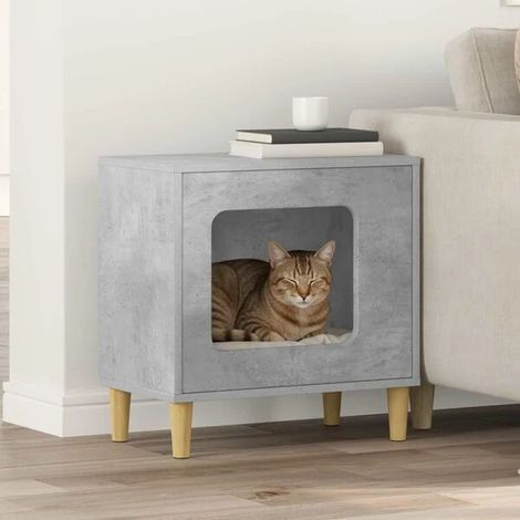 Niche pour chat, en béton, 51 x 30 x 52 cm, bois d'ingénierie