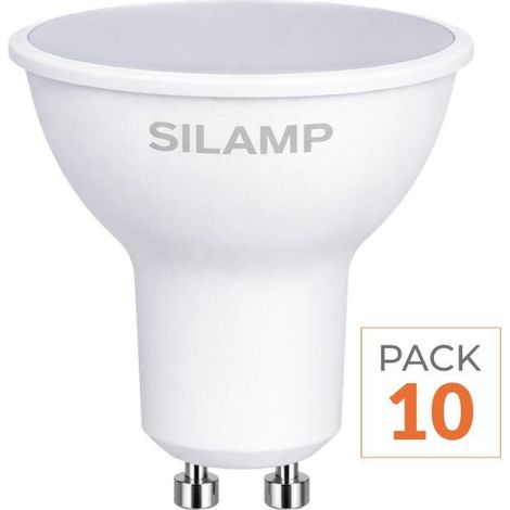 Ampoule LED GU10 8W 220V (Pack de 10) - Blanc Froid 6000K - 8000K - SILAMP