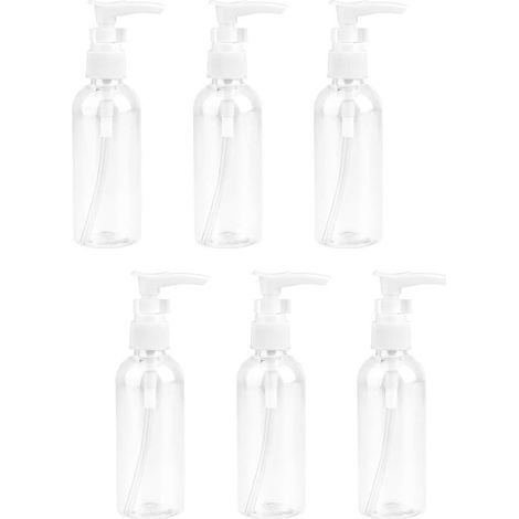 (6 Pièces) Bouteilles de Voyage Transparentes 100 ml En Plastique Bouteille de Voyage Distributeur de Lotion Bouteilles de Voyage D'air Vides (1/5)