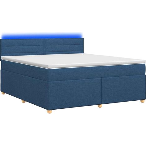 Letto box spring con materasso Blu 180 x 200 cm Tessuto vidaXL (1/5)