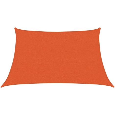 Voile d'ombrage  Voile de parasol 160 g/m² trapèze orange 3/4x2 m PEHD