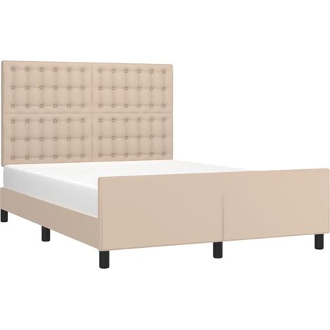 Estructura cama sin colchón cuero sintético capuchino 140x190cm vidaXL (1/5)