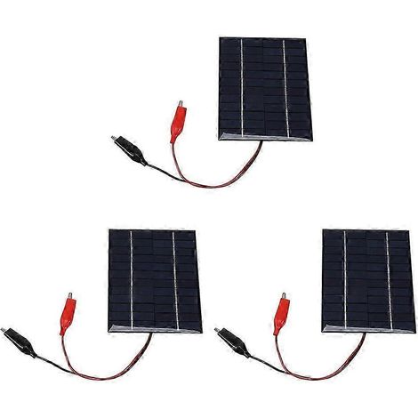 Lot de 3 panneaux solaires en polysilicium 5 W 12 V - Chargeur époxy extérieur à monter soi-même pour éclairage de jardin, 136 x 110 mm (1/5)