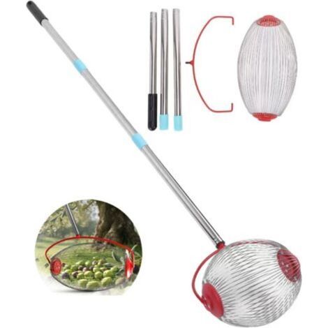 Ramasse-noix roulant en acier inoxydable 3 sections 44,7 pouces Cueilleur multifonction pour noix de pécan, noix et glands (usage extérieur) Ramassage rapide et efficace (1/5)