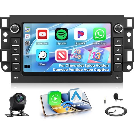[2G+64G] Autoradio 15 pour Epica Holden Daewoo Pontiac Aveo Captiva Carplay sans Fil Auto 7'' 2 Din Poste Radio avec GPS Bluetooth WiFi RDS EQ FM Caméra de Recul (1/5)