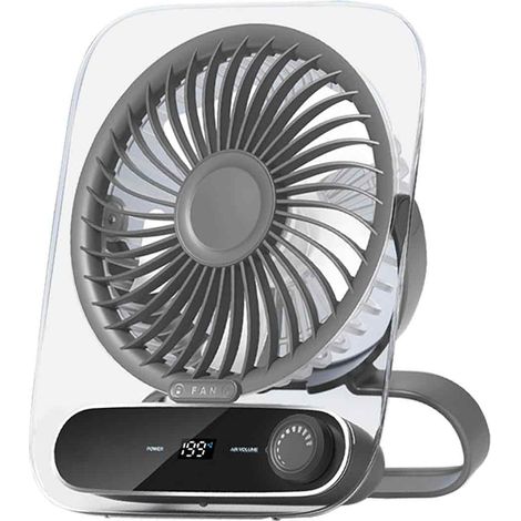 1 Ventilateur de bureau, silencieux, portable, mural, rechargeable, 199 vitesses, pour chambre et bureau (1/5)