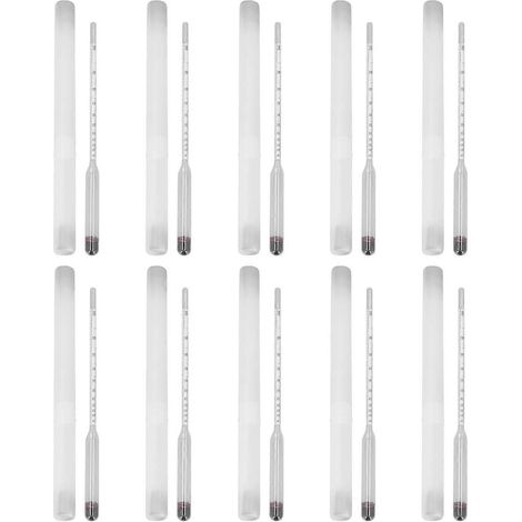 10-teiliges Hydrometer-Glas-Bier- und Weinmessgerät-Set für Heimbrauer (0-100)