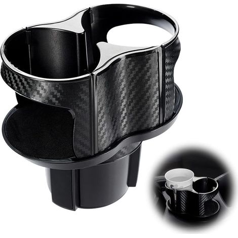 Porte-gobelet Multifonctionnel pour Voiture 2 en 1, Adaptateur D'extension De Porte-Boissons pour Voiture, Porte-Bouteilles Double Réglable Rotatif (1/5)