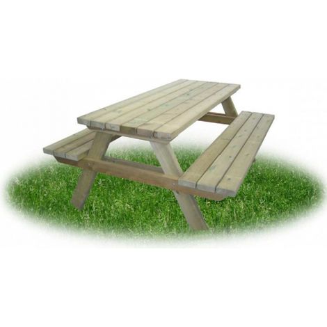 Tavolo Picnic in Legno di Pino Trattato 190 x 150 x H 70