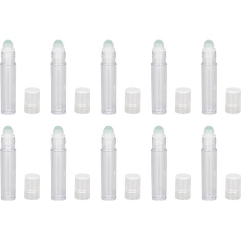 Lot de 10 flacons roll-on de 7 ml en plastique, vides et rechargeables, pour voyage et utilisation portable, pour parfum et huiles essentielles. (1/5)