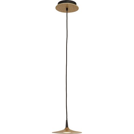 Lámpara Colgante LED 5W 3000K Círculo de Madera - Iluminación Moderna y Natural