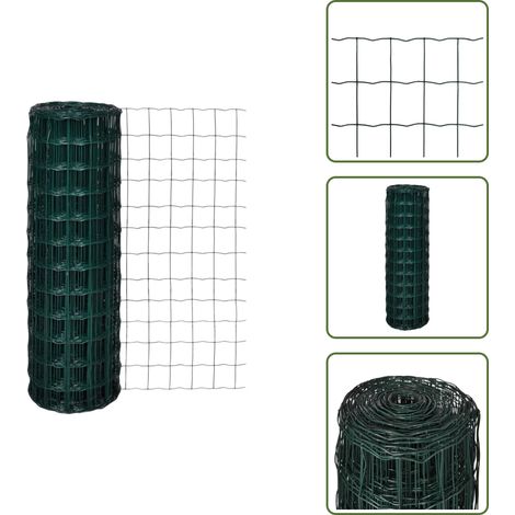 The Living Store Clôture euro Acier 10 x 1,2 m Vert - Clôture pour volailles (1/5)