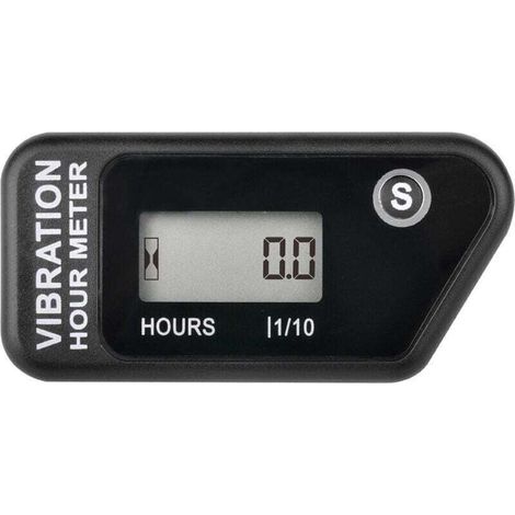 Compteur horaire sans fil auto-alimenté numérique , activation par vibration, minuterie de travail réinitialisable, arrêt du verrouillage de l'utilisateur, utilisation pour le(NOIR)