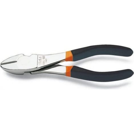 Pince coupante diagonale à faible effort de coupe, chromée, branches gainées avec double couche de PVC antidérapant