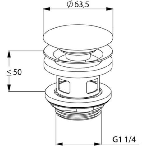Bonde d'évier refermable - - 1042605-00 - Push-open - 1 1/4 - Finition chrome (1/2)