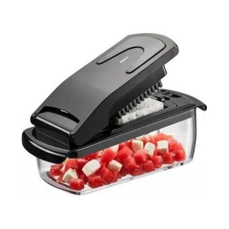 Gefu Treppo Tagliaverdure Nero con 2 Griglie Intercambiabili