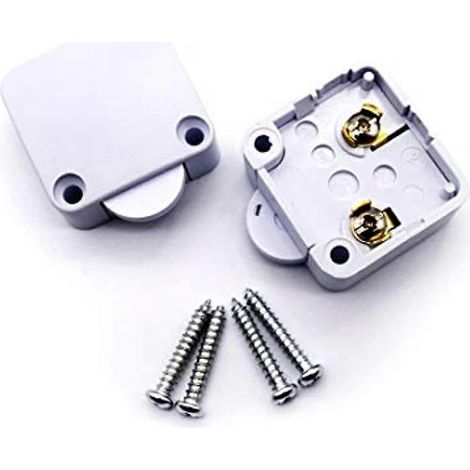 Lot de 2 interrupteurs à pression pour porte de placard, interrupteur d'éclairage de porte 2A 250V (1/4)
