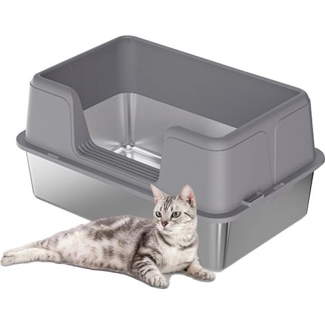 Arenero para gatos, tapa desmontable, resistente a salpicaduras, varios tamaños. (1/2)