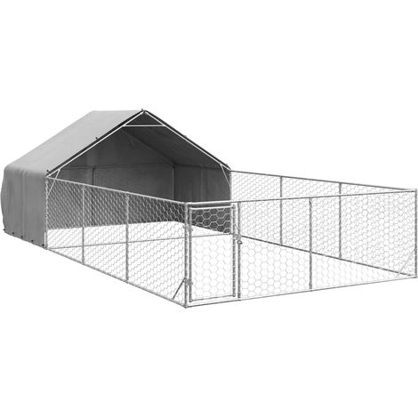 Maison Exclusive - Outdoor-Hundezwinger mit Auslauf 7x3x1,9 m Ver