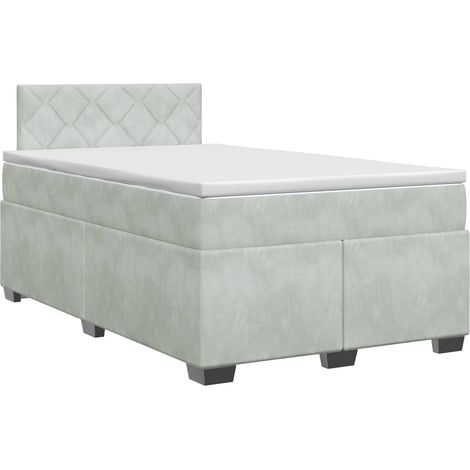 Maison Exclusive - Letto box spring con materasso Grigio Chiaro 120 x 190 cm (1/5)