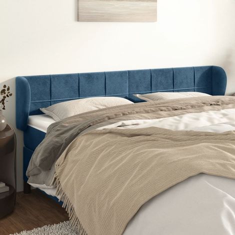 Cabecero de terciopelo azul oscuro 183x23x78/88 cm vidaXL (1/5)