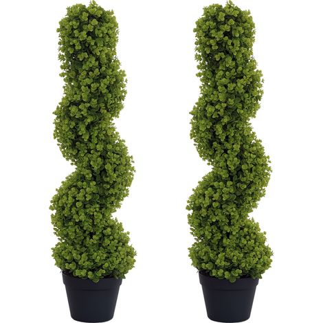 Juego de 2 plantas decorativas, plantas artificiales en maceta, plantas artificiales para el hogar, interior, exterior, 90 cm, verde.