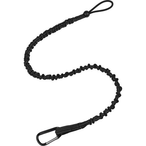1 Pièces Laniere de Securite avec Mousqueton à verrou en Aluminium, Cordon de Sécurité Rétractable en extrémité de Boucle réglable, Limite de Poids maximale 13.6KG/30LBS (1 pièce) (1/5)