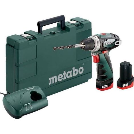 Metabo – Perceuse-visseuse sans fil 10.8V 2x2Ah – 600080500 – Moteur Brushless – Couple 34Nm pour perçage bois et métal – Coffret avec chargeur LC 40 (1/10)