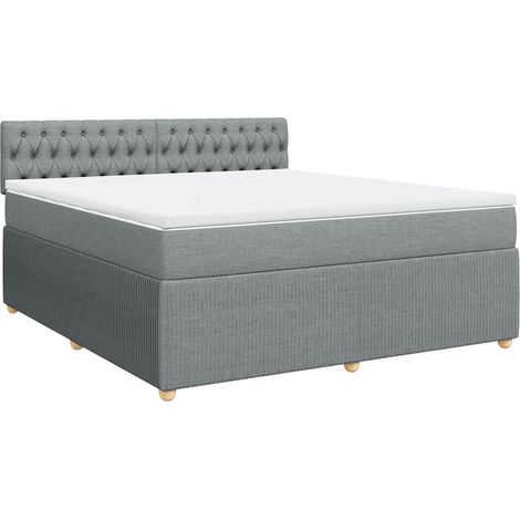 Maison Exclusive - Giroletto a Molle con Materasso Grigio Chiaro180x200 cm Tessuto (1/5)