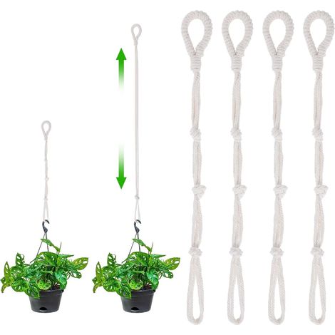 Filiyano-Lot de 4 rallonges pour suspensions de plantes, chaînes en corde connectables pour paniers suspendus et jardinières d'intérieur et (1/5)