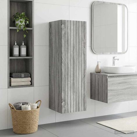 Mueble de baño montado en la pared  gris