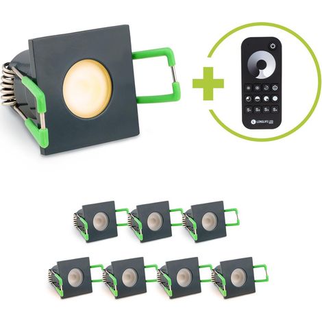 Einbaustrahler Mini Livorno eckig 3W 2700K IP65 - Farbe: anthrazit RAL 7016 - Anzahl: 8x (1/5)
