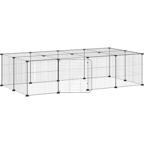 Jaula para mascotas de 20 paneles puerta acero negro 35x35 cm vidaXL